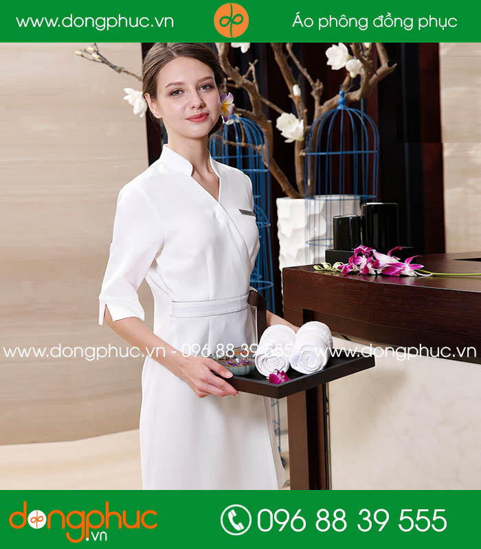 Đồng phục spa màu trắng